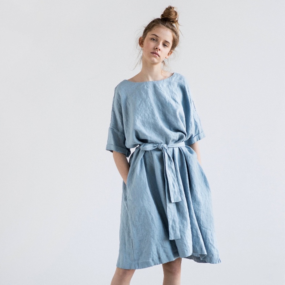 not perfect linen dress with drop shoulder